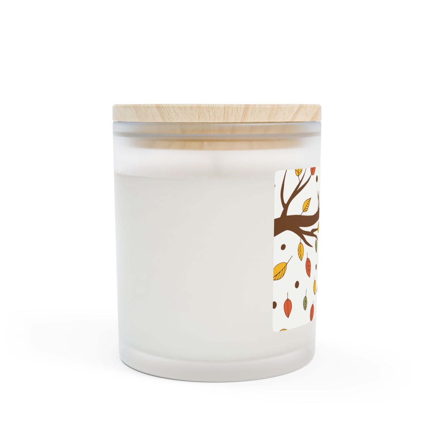 Autumn Leaves Frosted Glass Candle, Fall Decor, Cozy Home Fragrance, Thanksgiving Gift, Seasonal Aromatherapy, Eco-Friendly Candle