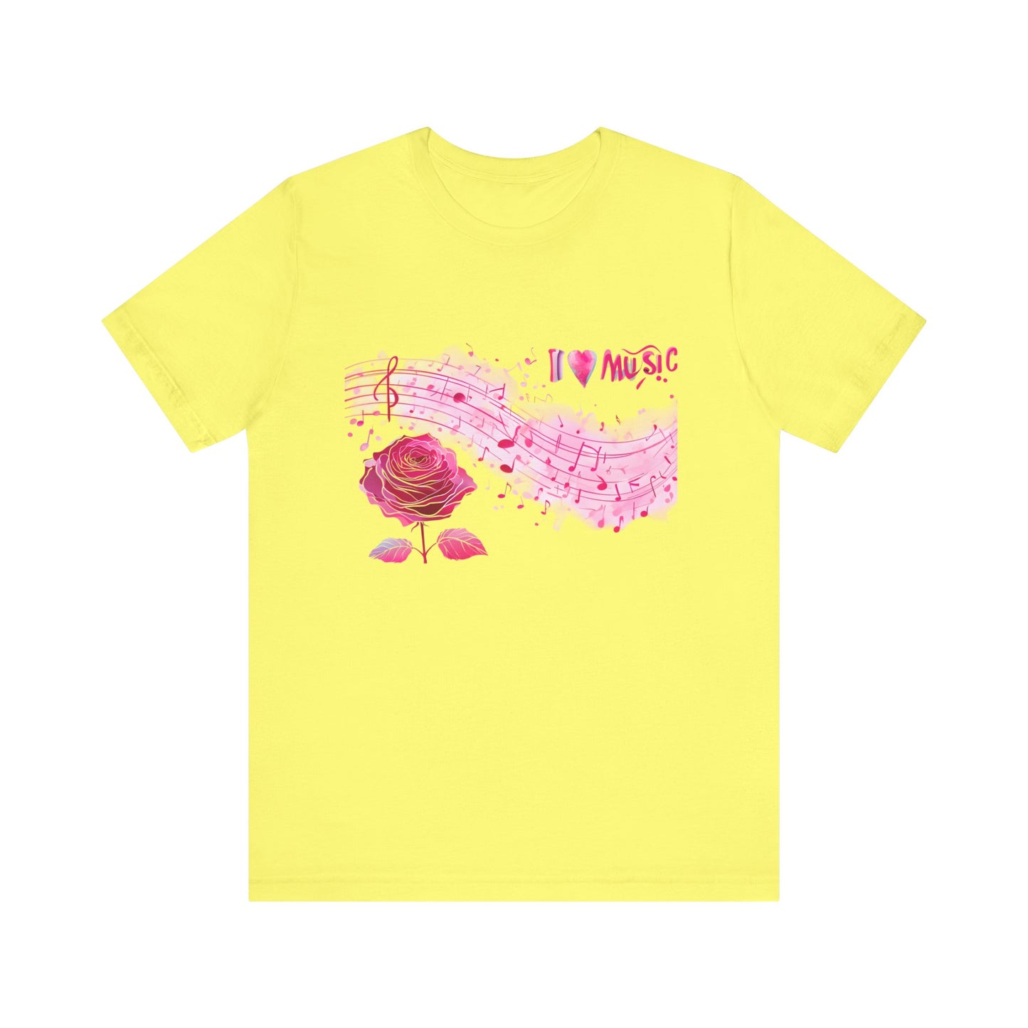 I Love Music Tee, Music Lover Shirt, Floral Music Notes Top