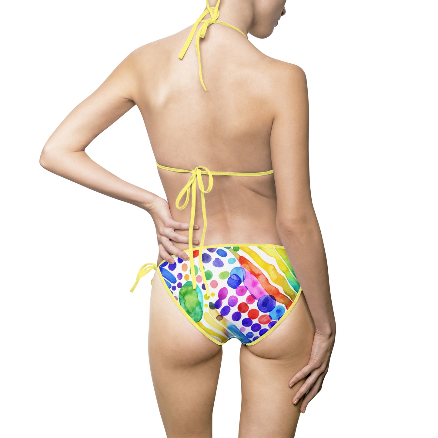 Vibrant Women's Bikini Swimsuit, Colorful Beachwear, Summer Pool Party, Vacation Swimwear, Fun Print Swim Set, Holiday Swimwear