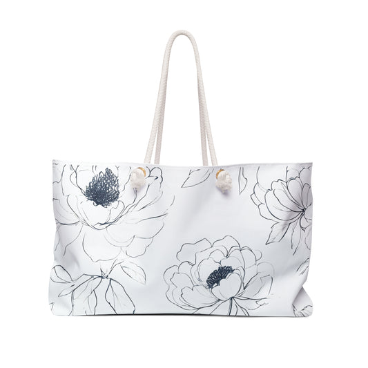 Floral Weekender Bag, Travel Tote, Beach Bag, Gift for Her, Weekend Getaway
