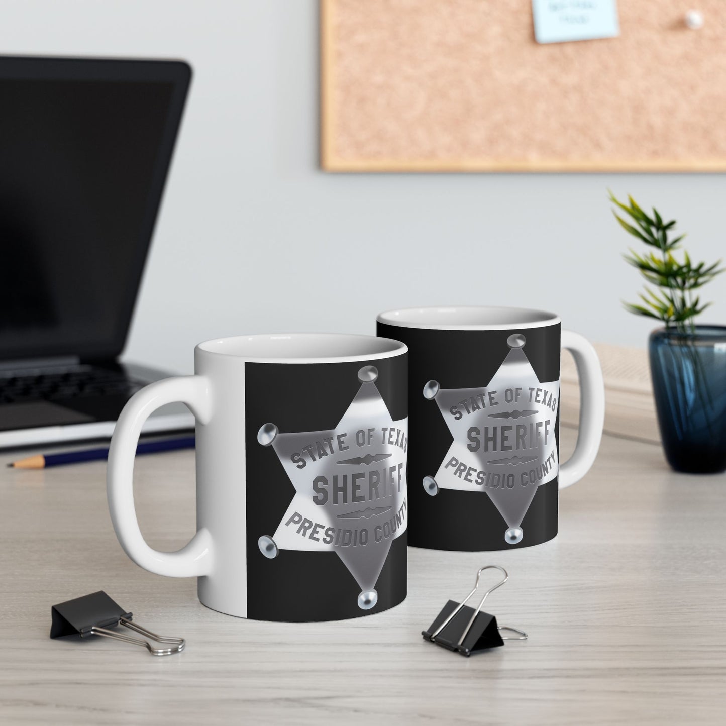 Sheriff's Office Ceramic Mug, Law Enforcement Gift, Sheriff Star Coffee Cup, Police Support Mug, Funny Sheriff Present