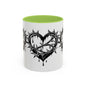 Gothic Heart Mug, Unique Art Coffee Cup for Gifting, Gothic Home Decor, Perfect for Friends, Gothic Style Drinkware
