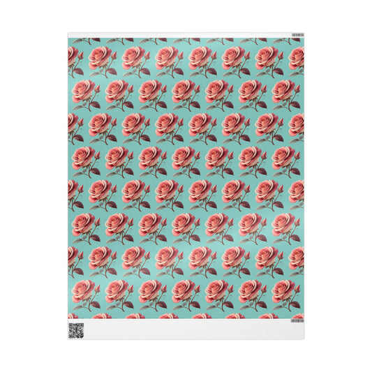Floral Wrapping Paper, Vintage Rose Gift Wrap, Eco-Friendly Wrapping Sheets, Birthday, Bridal Shower, Holiday Packaging