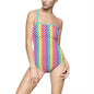 Colorful Dot Pattern Women's One-Piece Swimsuit, Summer Swimwear, Beach Ready, Fun Pool Party, Rainbow Swimsuit, Gift for Vacations