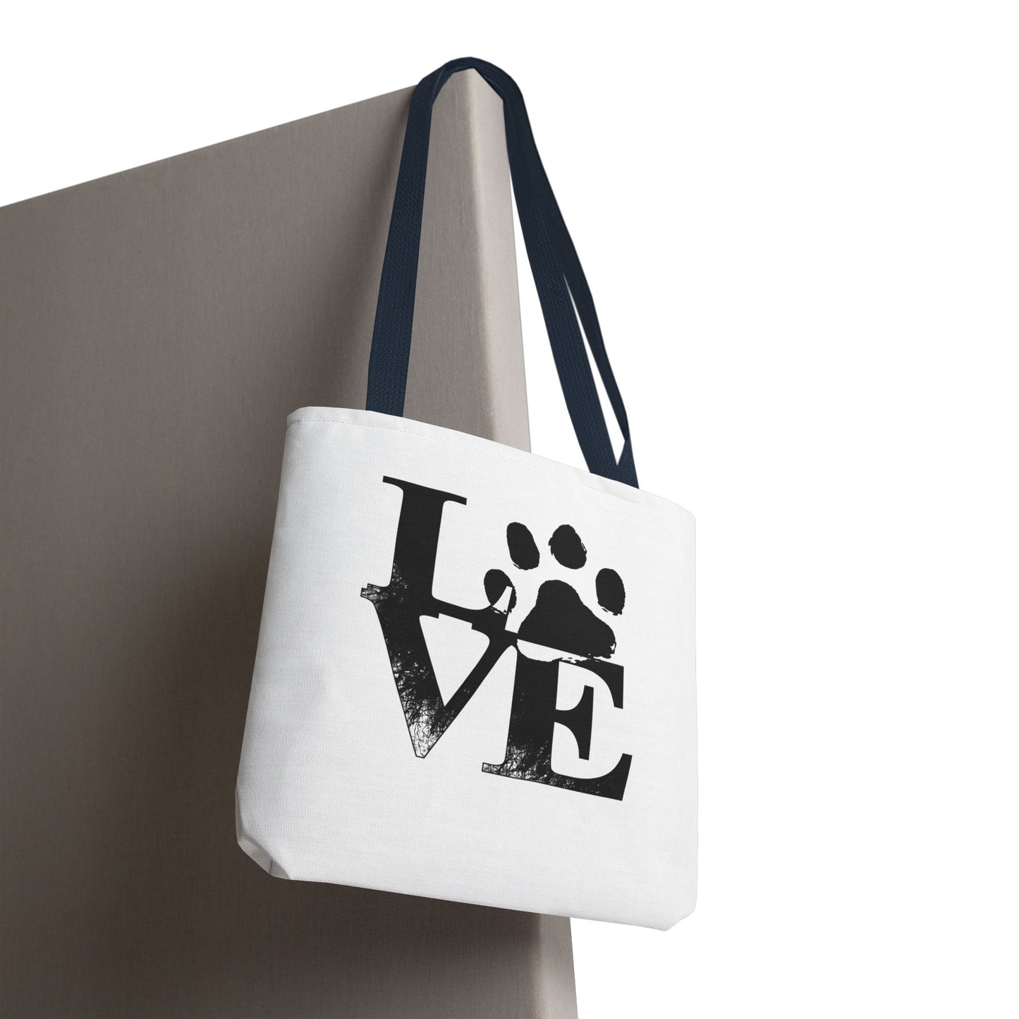 Love Paw Print Tote Bag, Pet Lover's Gift, Eco-Friendly Shopping Bag, Animal Rescue Fundraiser, Personalized Pet Tote
