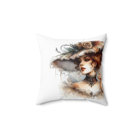 Elegant Vintage Artwork Pillow, Decorative Cushion, Home Decor, Gift for Her, Chic Bedroom Accent, Bohemian Style