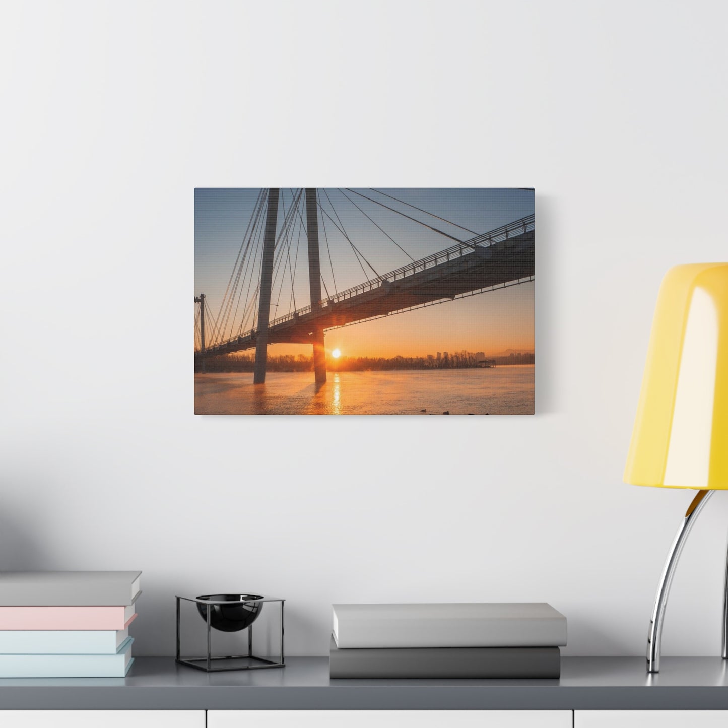 Sunrise Bridge Canvas Wall Art — Matte Stretched Canvas
