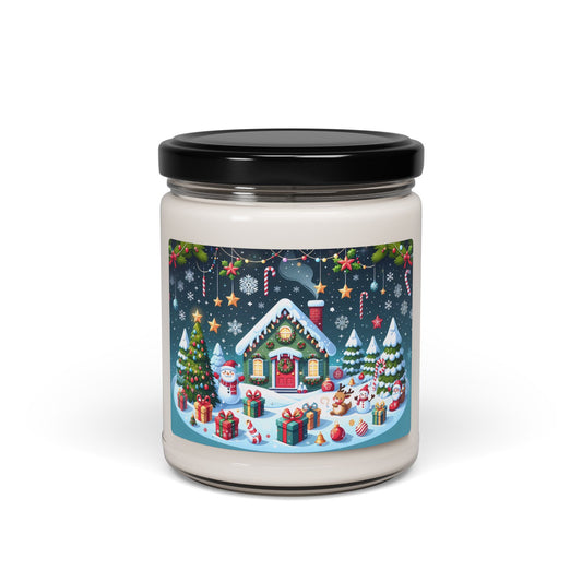 Christmas Cottage Scented Soy Candle — 9oz Holiday Winter Village Fragrance