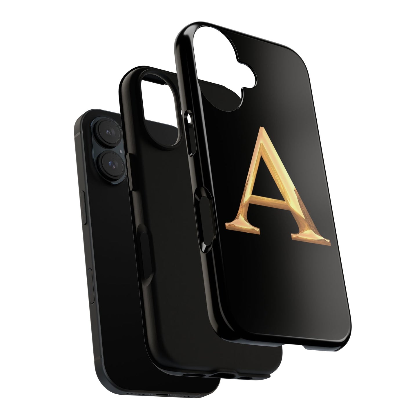 Custom Phone Case with Gold Letter A, Monogrammed Gift, Tough Protective Case, Personalized Phone Accessory, Unique Phone Cover