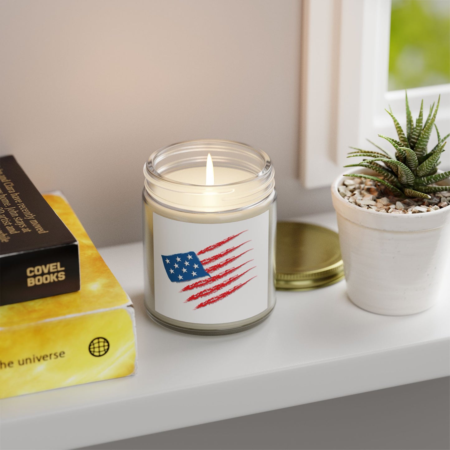 Patriotic Scented Candle, American Flag Decor, Home Fragrance Gift, July 4th Candle, Cozy Atmosphere, Relaxing Decor, USA Themes
