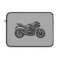 Motorcycle Lover's Laptop Sleeve - Perfect Gift for Bikers, Tech Enthusiasts, Students, Travel Accessories, Black and Grey Design