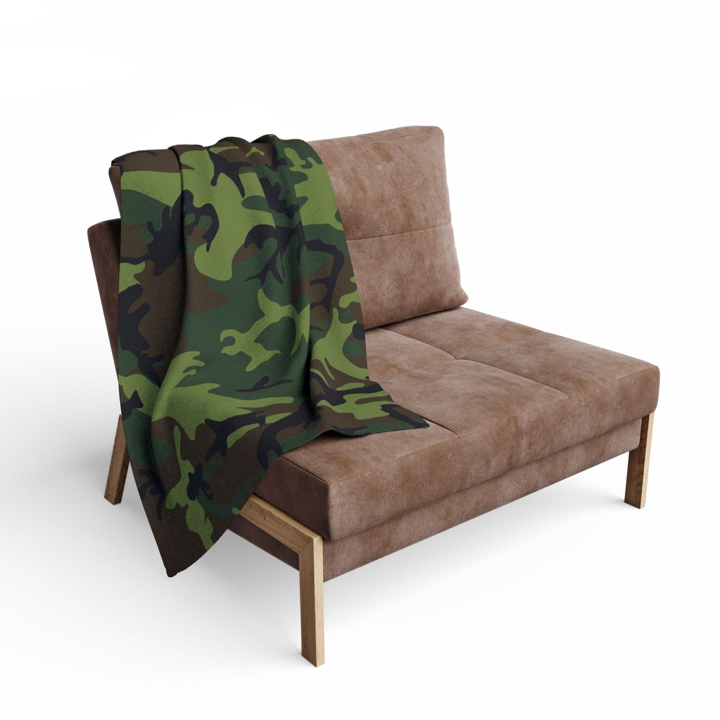 Camouflage Fleece Blanket, Cozy Decor for Outdoor Lovers, Perfect for Camping, Gifting, Military Veterans, Warm Home Accessory