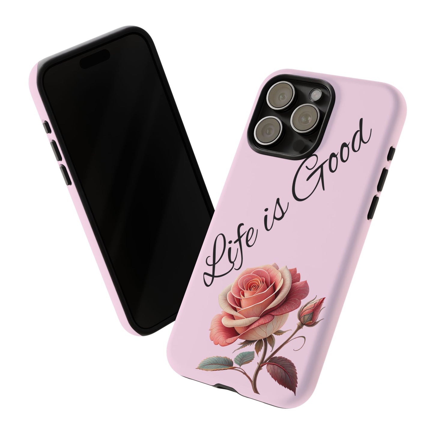 Roses & Positivity Phone Case - Floral Design, Life is Good, Tough Cases for Everyday Wear, Gift for Friends, Mother's Day, Spring [...]