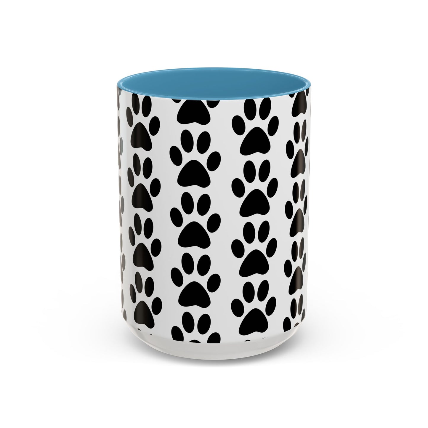 Paw Print Accent Coffee Mug - Dog Lover Gift, Black and White Pet Mug, Cute Animal Decor, Personalized Pet Owner Present, Coffee Tea Cup