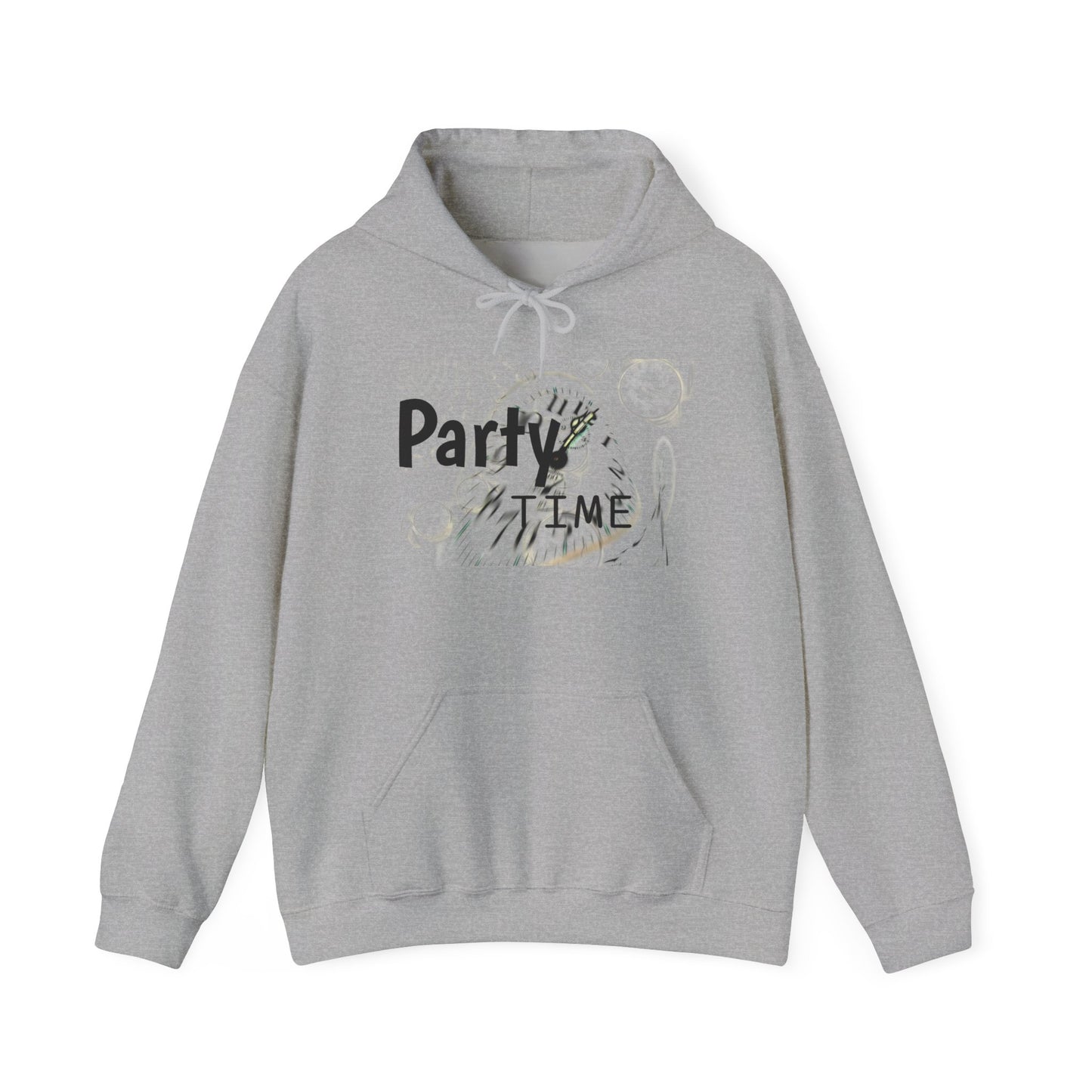 Party Time Unisex Hooded Sweatshirt, Fun Casualwear, Comfortable Gift, Perfect for Celebrations, Party-Outfit Essential