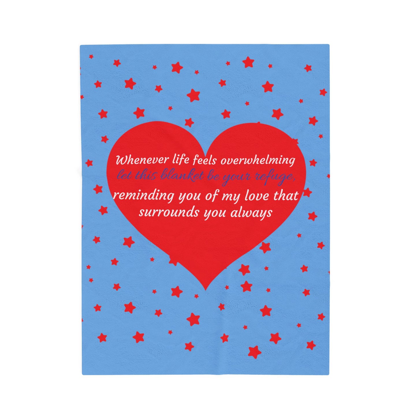 Heart Message Plush Blanket — 'Whenever life feels overwhelming…' Comfort Throw for Loved Ones