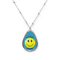 Smiley Face Oval Necklace – Don't Worry Be Happy Jewelry, Positive Vibes Gift, Everyday Wear, Inspiration Necklace, Fun Accessory