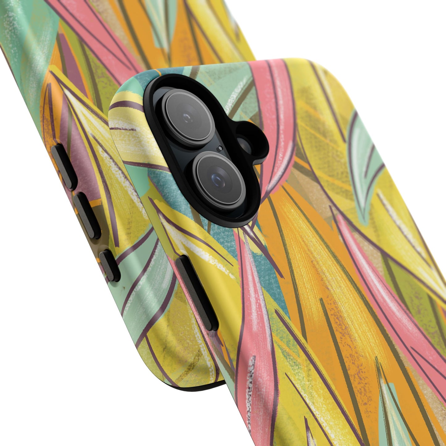 Vibrant Phone Case with Colorful Leaf Design, Tough Cases for Nature Lovers, Eco-Friendly Gift, Summer Vibes, Floral Phone Cover