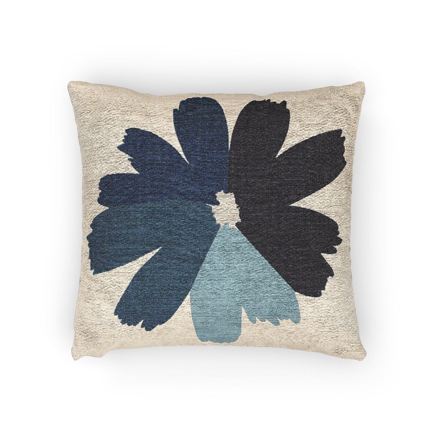 Chic Woven Pillow, Modern Home Decor, Flower Print Cushion, Boho Living Room Accent, Gift for Housewarming