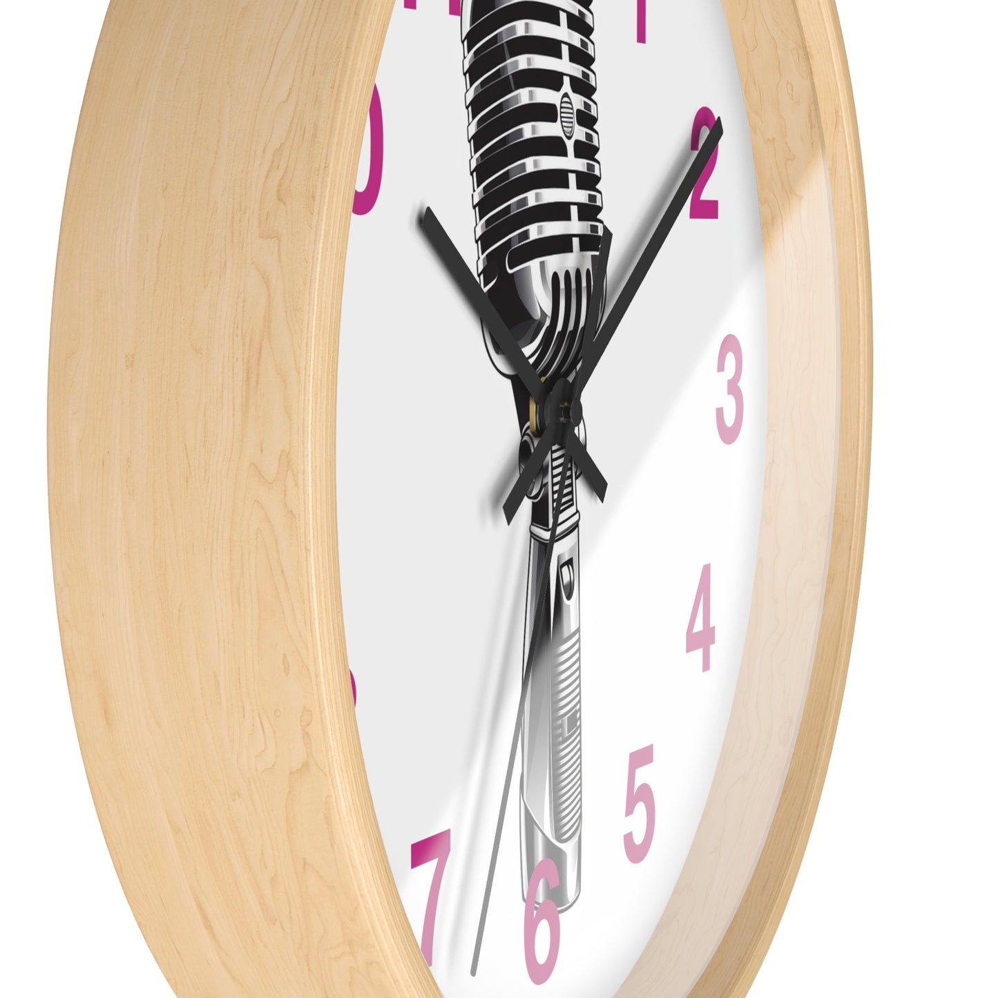 Red Numbers Optical Stripe Wall Clock | Black White Vertical Lines