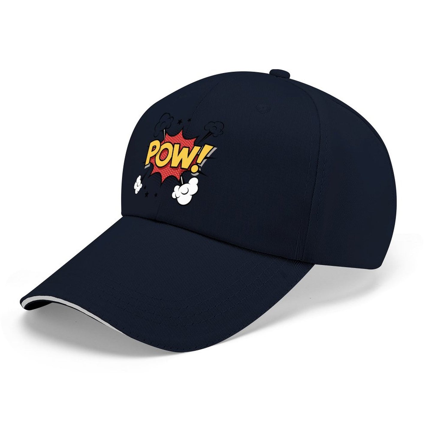 "POW" Baseball Cap for Men Women Curved Visor Sandwich