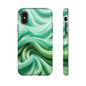 Stylish Phone Case, Tough Case, Green Abstract Design, Cell Phone Cover, Unique Gift, Trendy Accessory