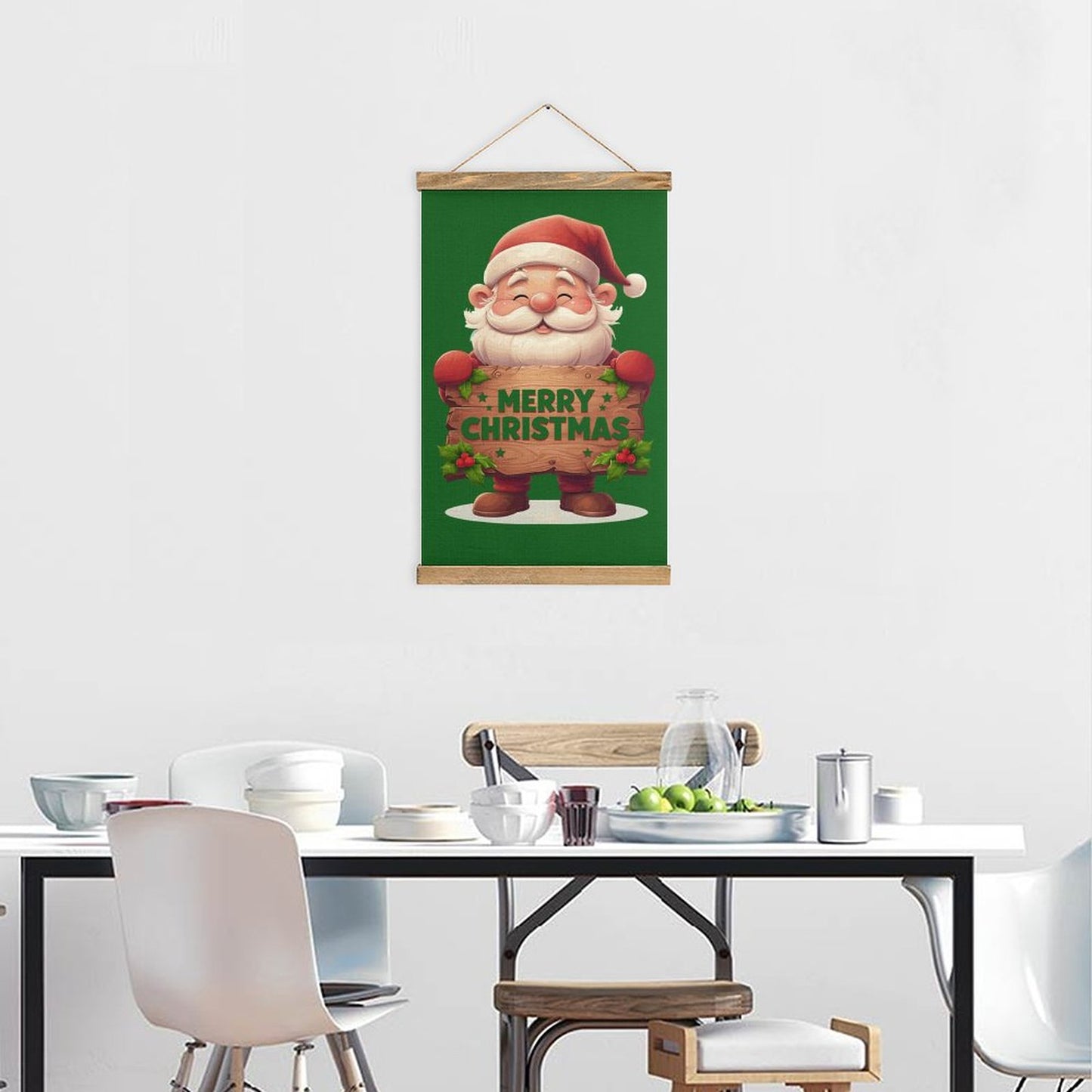 Framed Flax Painting Wall Decor