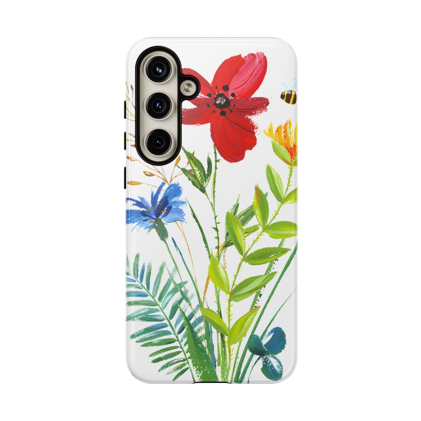 Floral Watercolor Tough Phone Case — Wildflower Bouquet Protective Cover
