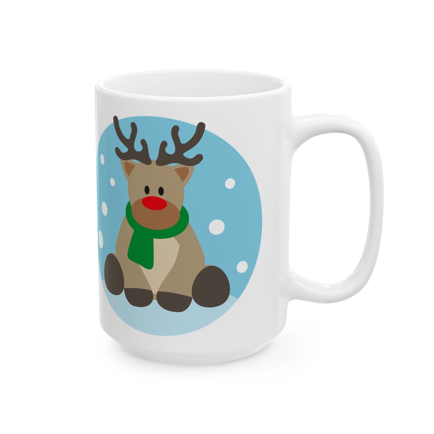 Christmas Reindeer Ceramic Mug — Cute Holiday Coffee Cup (11oz & 15oz)