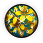 Vibrant Floral Wall Clock, Home Decor, Yellow Flowers, Gift for Her, Modern Design, Spring Aesthetic, Unique Timepiece