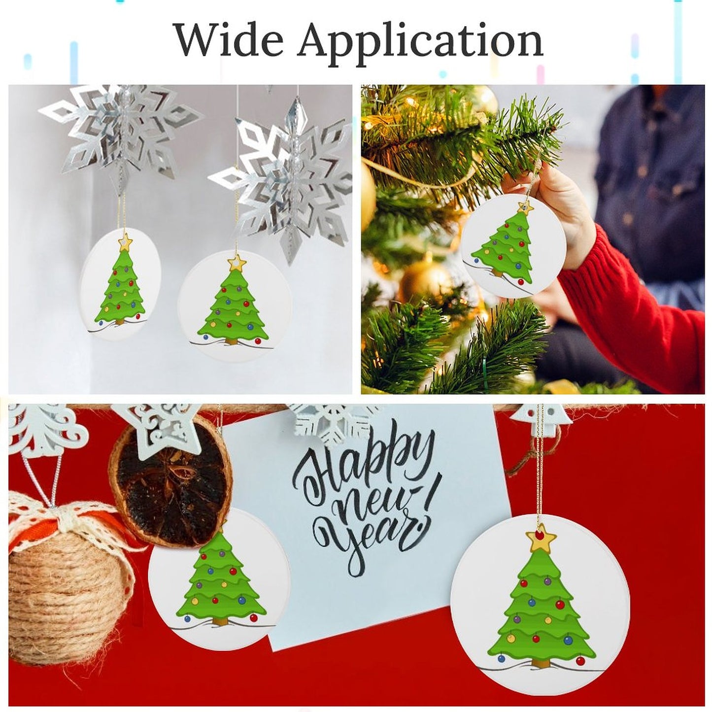 Round Ceramic Christmas Ornament (Matte Surface)