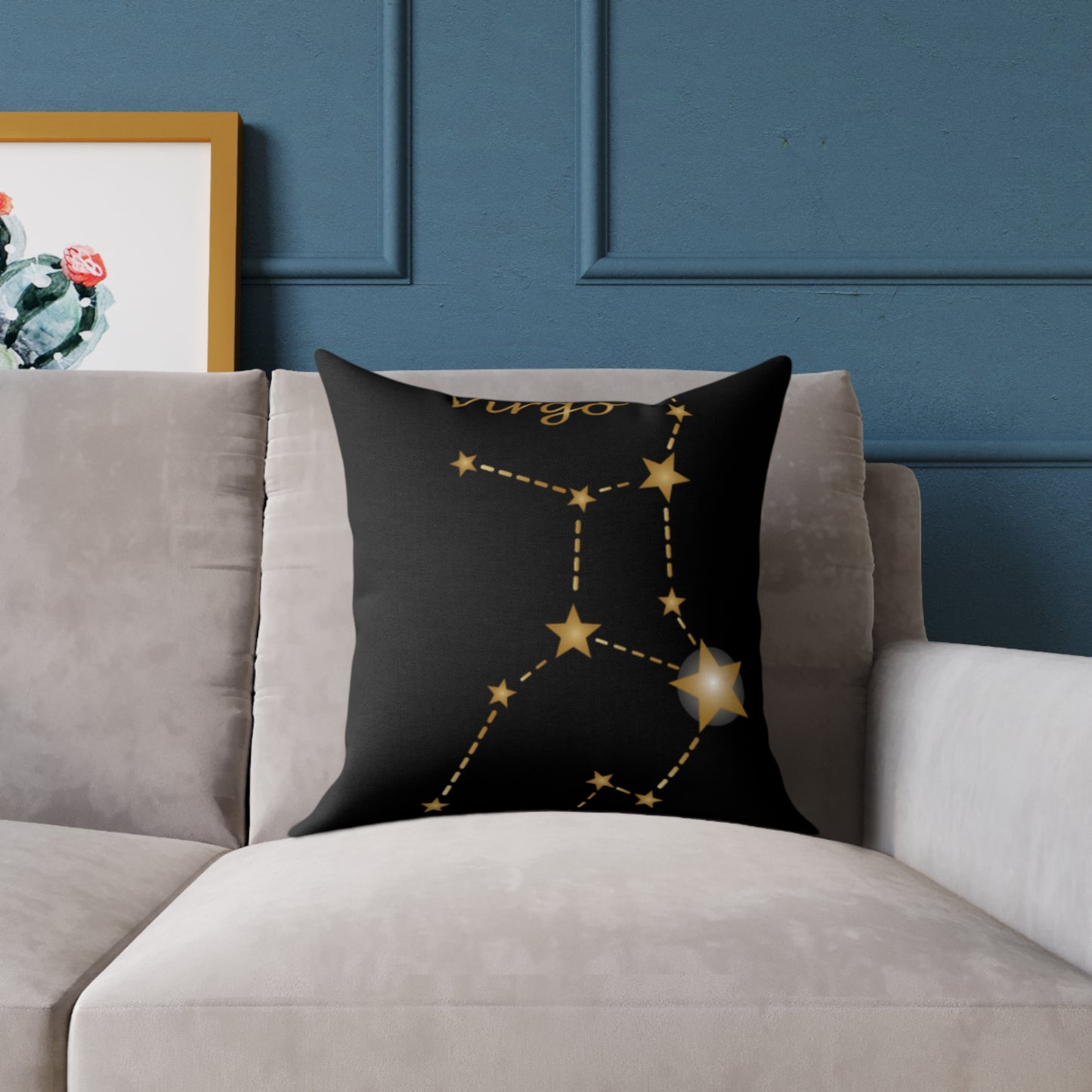 Virgo Constellation Throw Pillow - Zodiac Home Decor, Astrology Gift, Star Sign Cushion, Unique Housewarming Item, Celestial Design