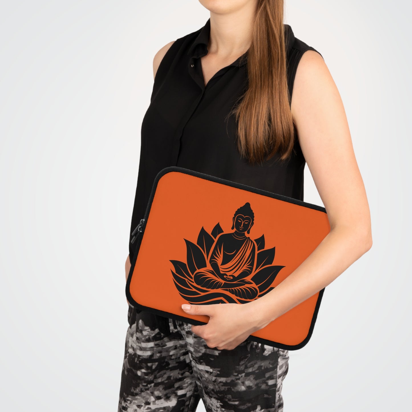 Zen Buddha Laptop Sleeve - Meditation Case, Tech Accessory for Yogis, Gift for Students, Celebrate Mindfulness, Eco-Friendly Carrying