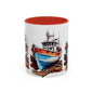Nautical Accent Coffee Mug | Perfect for Boat Lovers, Sailor Gifts, Coastal Decor, Unique Gift Idea, Custom Artwork Mug