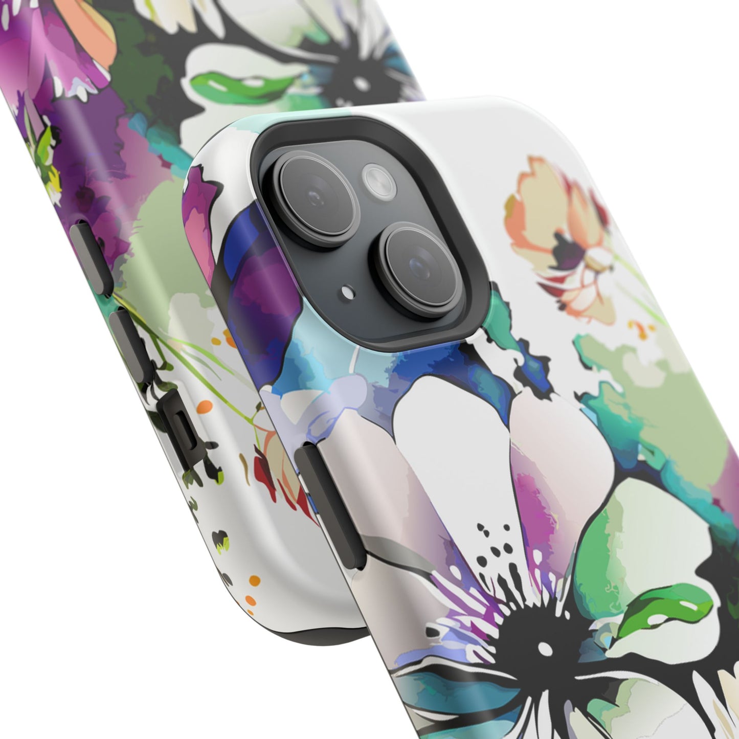 Floral Watercolor Magnetic Phone Case — Impact‑Resistant Protective Cover