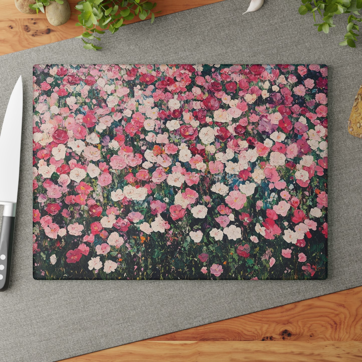 Floral Glass Cutting Board - Perfect for Kitchen Decor, Wedding Gifts, Home Cooking, Culinary Art, Decorative Kitchenware