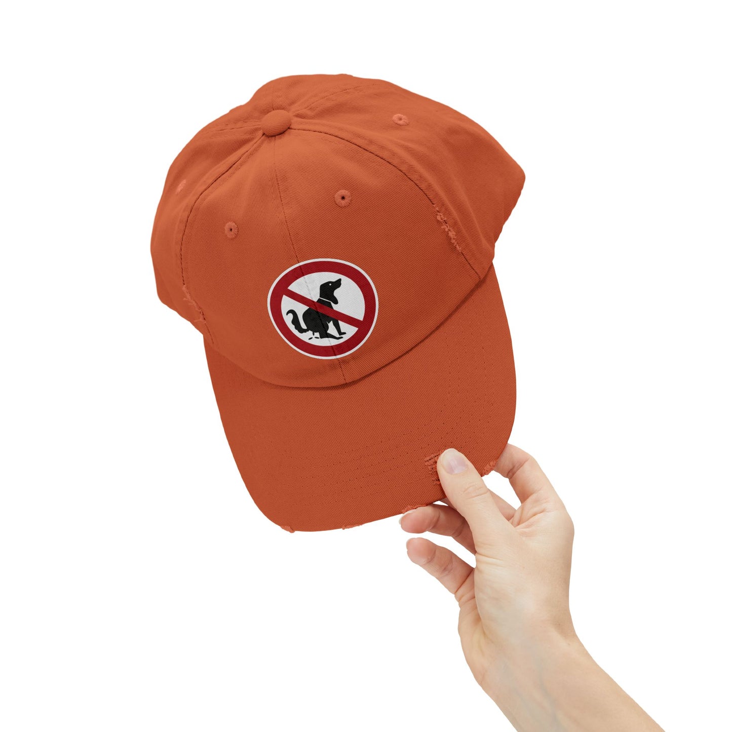 Unisex Distressed Cap with No Dogs Allowed Design | Casual Wear, Dog Owners Gift, Trendy Cap for Pet Lovers, Outdoor Style