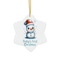 Baby's First Christmas Ceramic Ornaments, Custom Holiday Decor, Perfect for Gifts, Winter Memories, Keepsake Ornaments, Snowman Ornaments