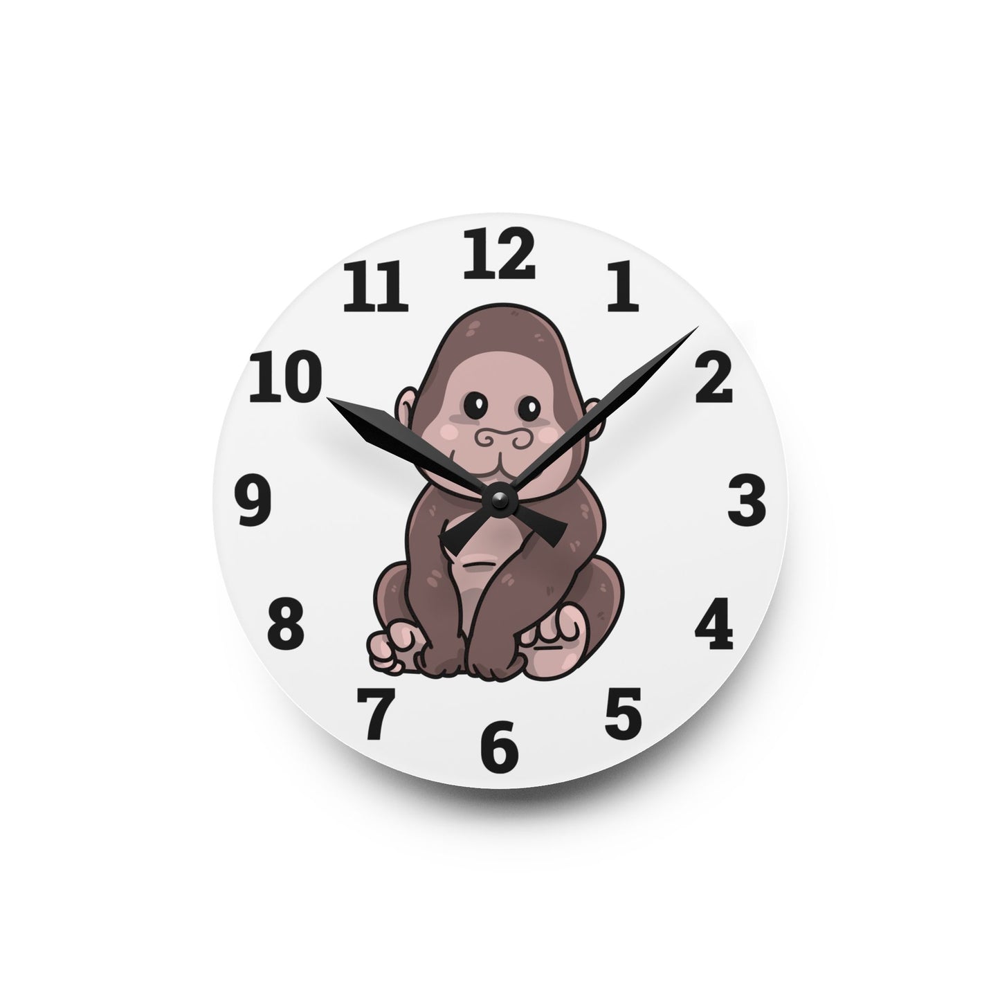 Cute Gorilla Acrylic Wall Clock - Fun Animal Decor