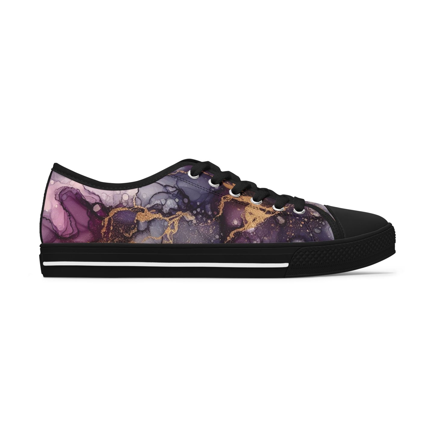 Low Top Sneakers — Purple Marble Galaxy Print