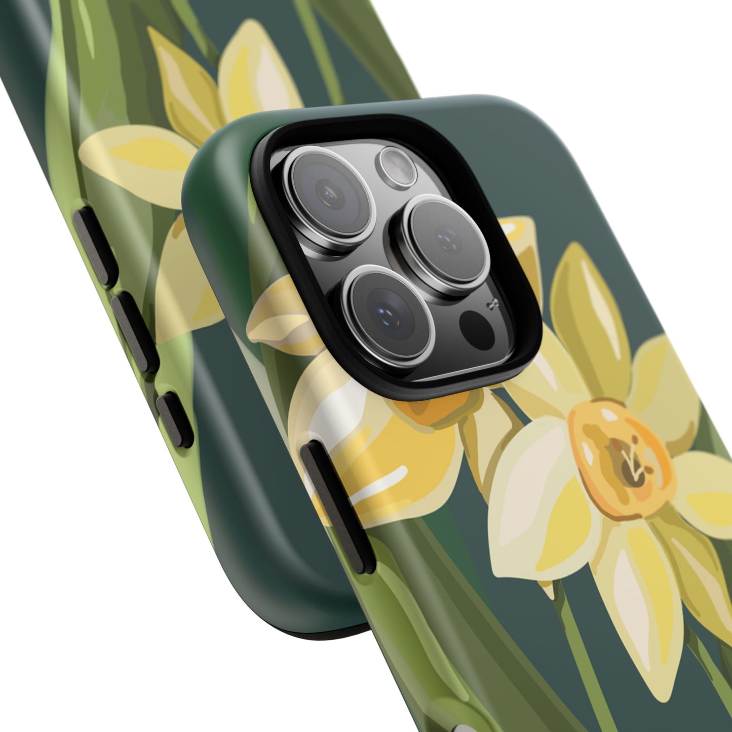 Floral Phone Case - Yellow Daffodil Design, Tough Phone Cover, Spring Decor, Floral Gift, Nature-Inspired Accessories