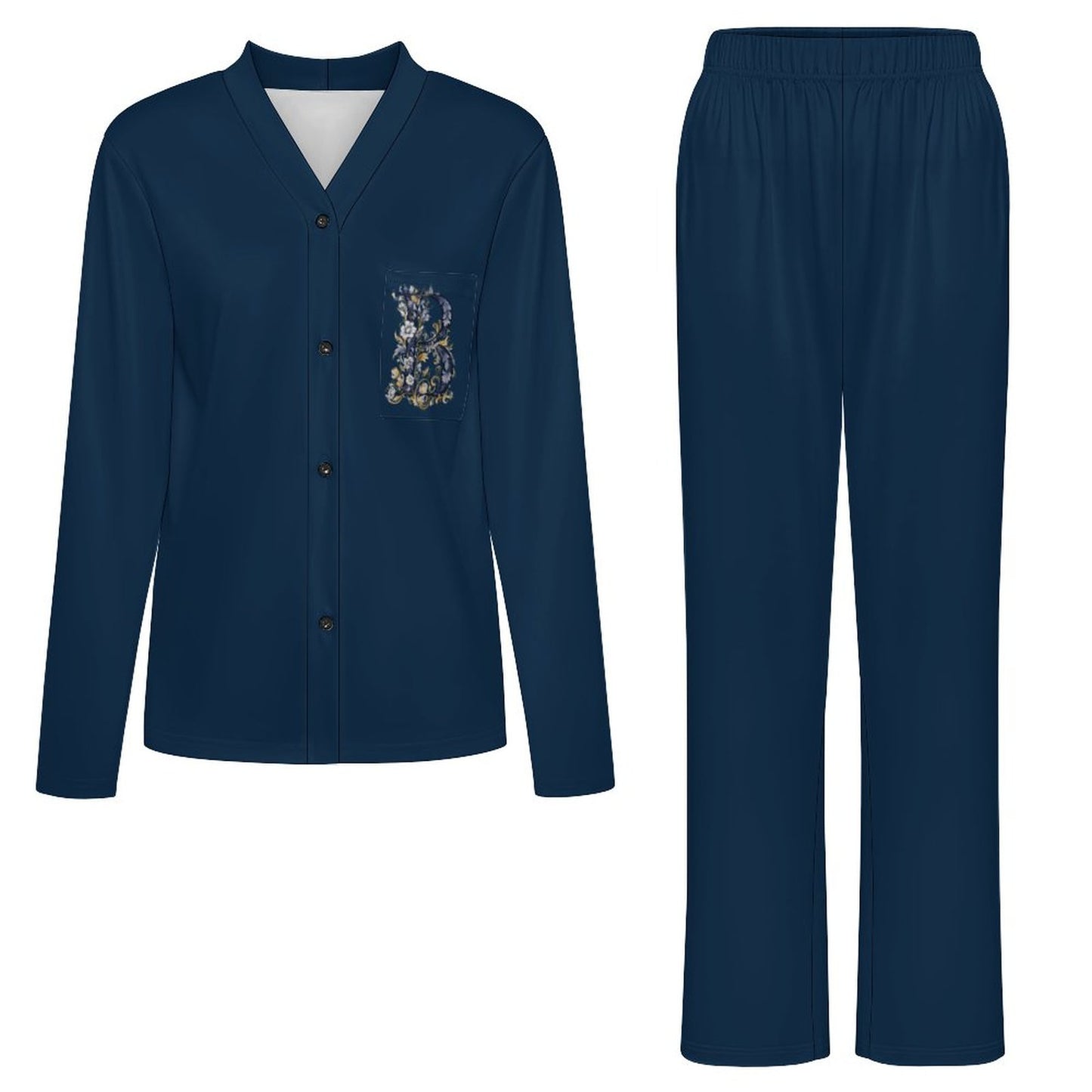 Super Comfy Women's V-Neck Pajama Set Letter B