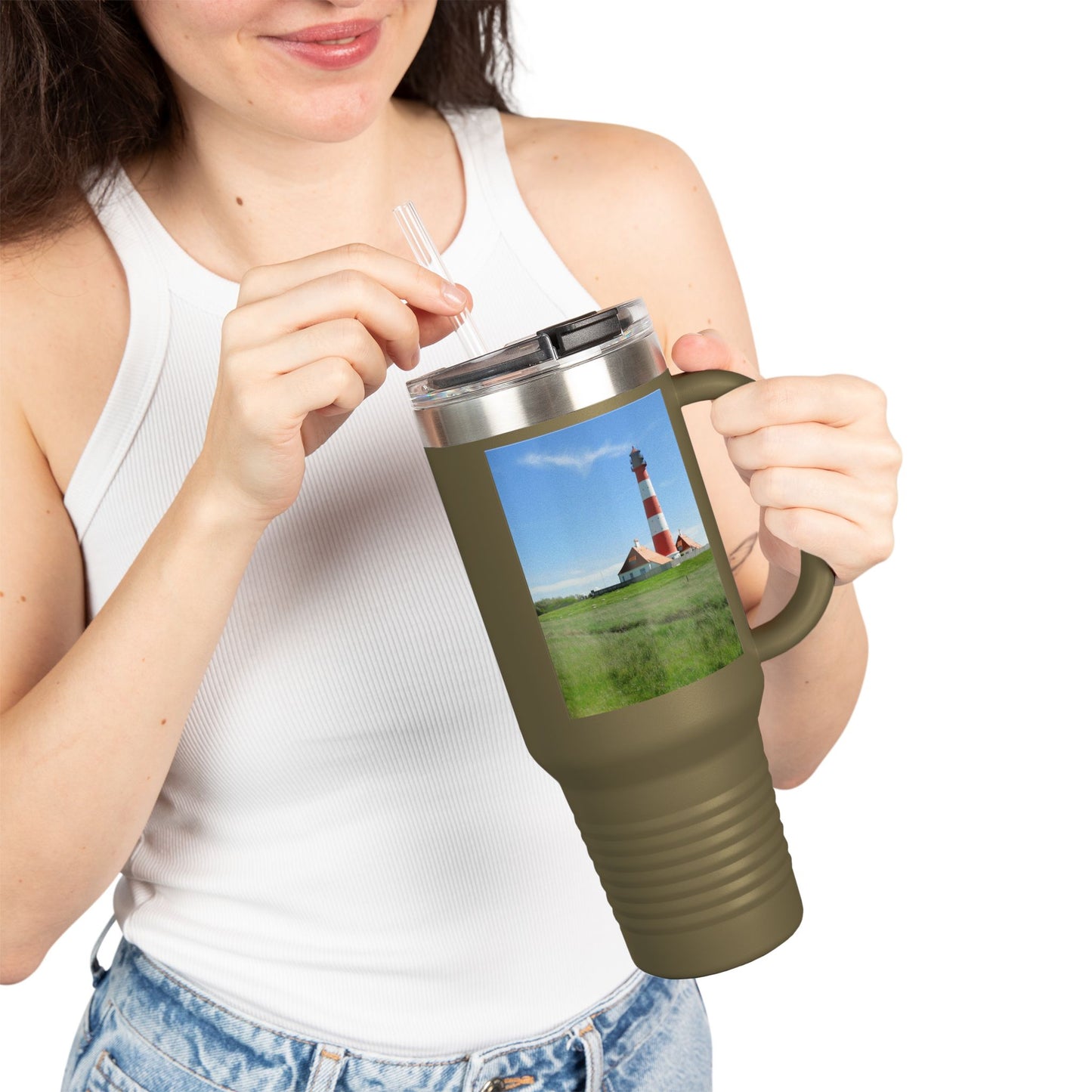 Scenic Insulated Travel Mug, 40oz | Perfect for Coffee Lovers, Outdoor Adventures, Travel Gifts, Eco-Friendly Sippers, Beach Days