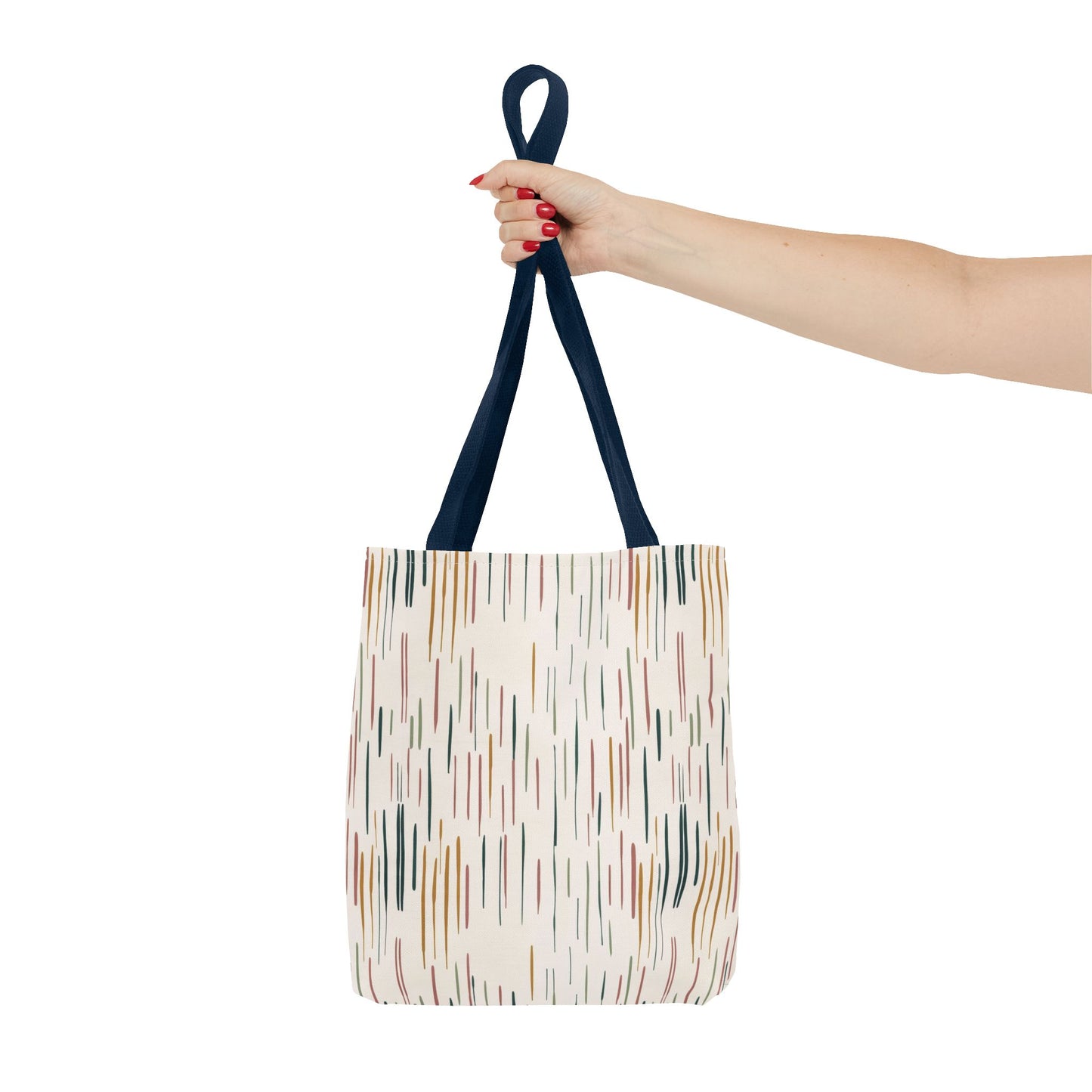 Earth Tones Abstract Stripe Tote Bag — Minimalist Boho Canvas Shopper