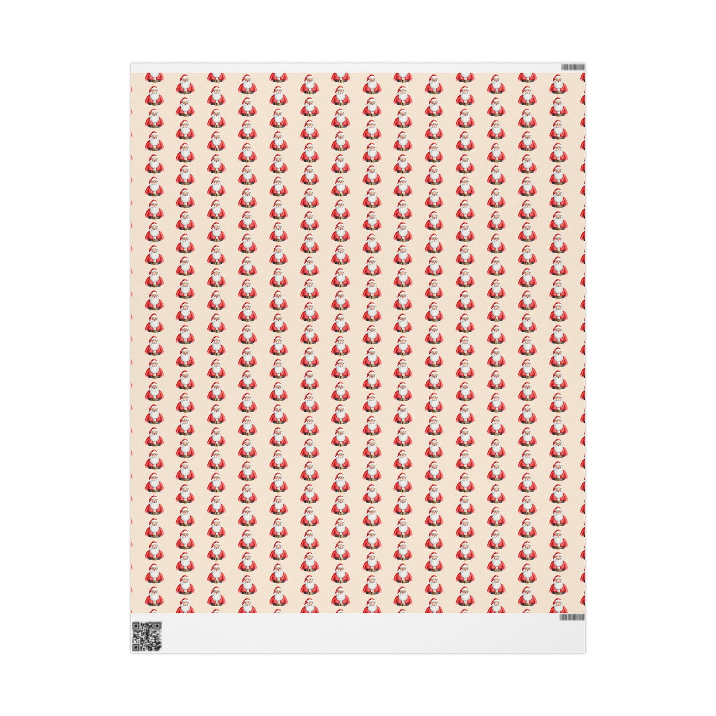 Santa Pattern Wrapping Paper Roll — Vintage Christmas Gift Wrap