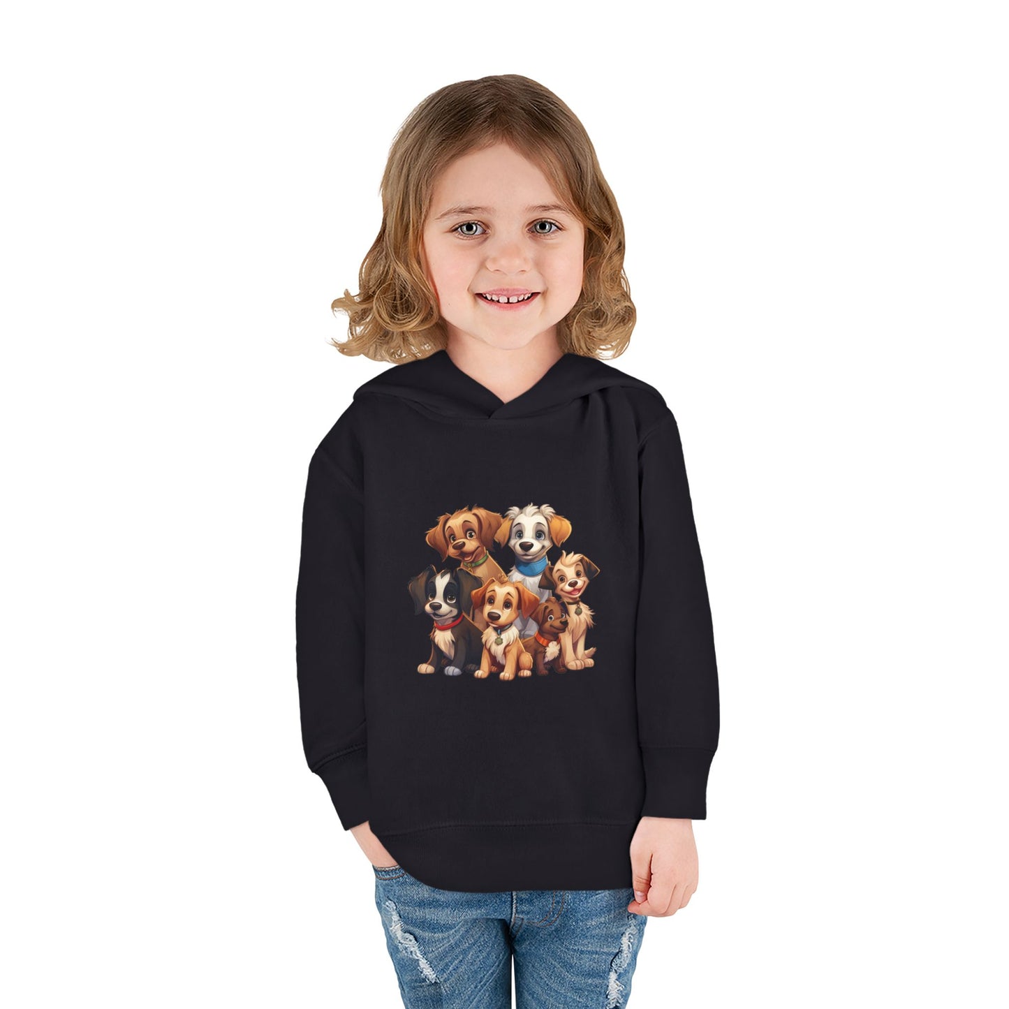 Adorable Puppy Print Toddler Hoodie, Cute Kids Fleece Pullover, Dog Lover Gift, Warm Hoodie for Boys & Girls, Pet Themed Clothes