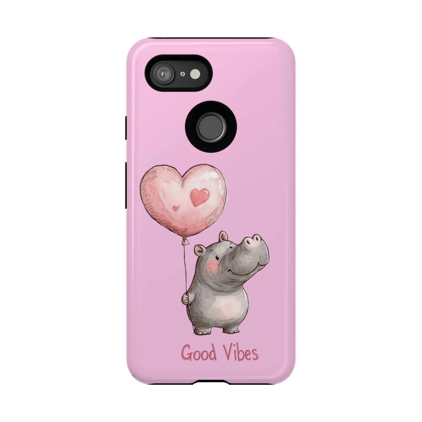 Cute Hippo Phone Case | Good Vibes, Gift for Friends, Cute Phone Accessories, Animal Lover Gift, Happy Phone Cover
