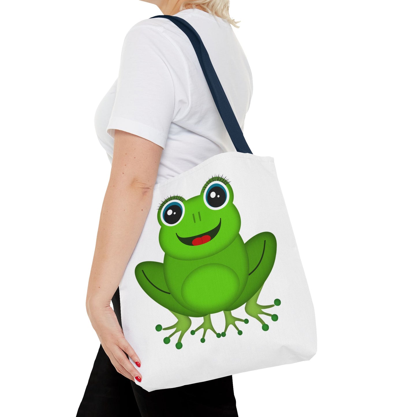 Cute Frog Tote Bag, Eco-Friendly Shopping Bag, Fun Gift for Kids, Frog Lovers, Bag for Nature Outings, Unique Frog Design