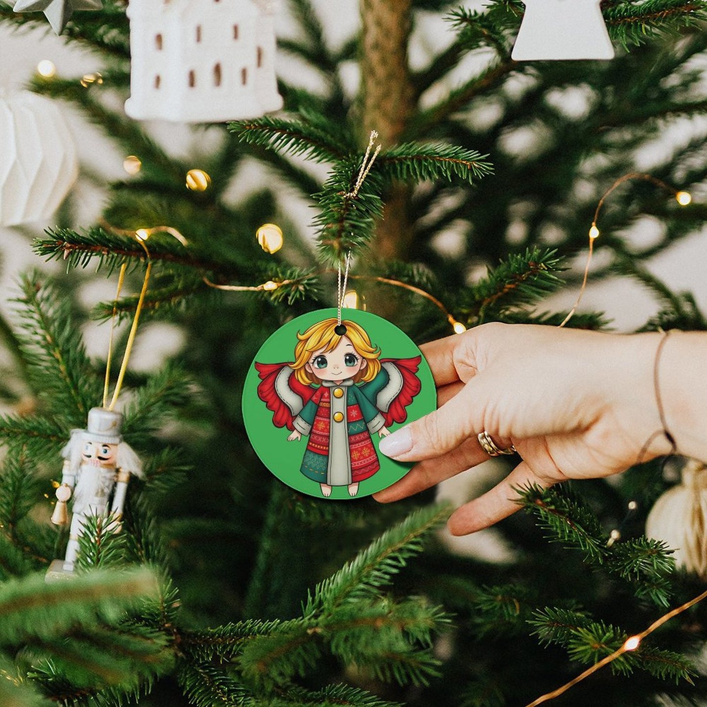 Round Ceramic Christmas Decorations (Matte Surface)