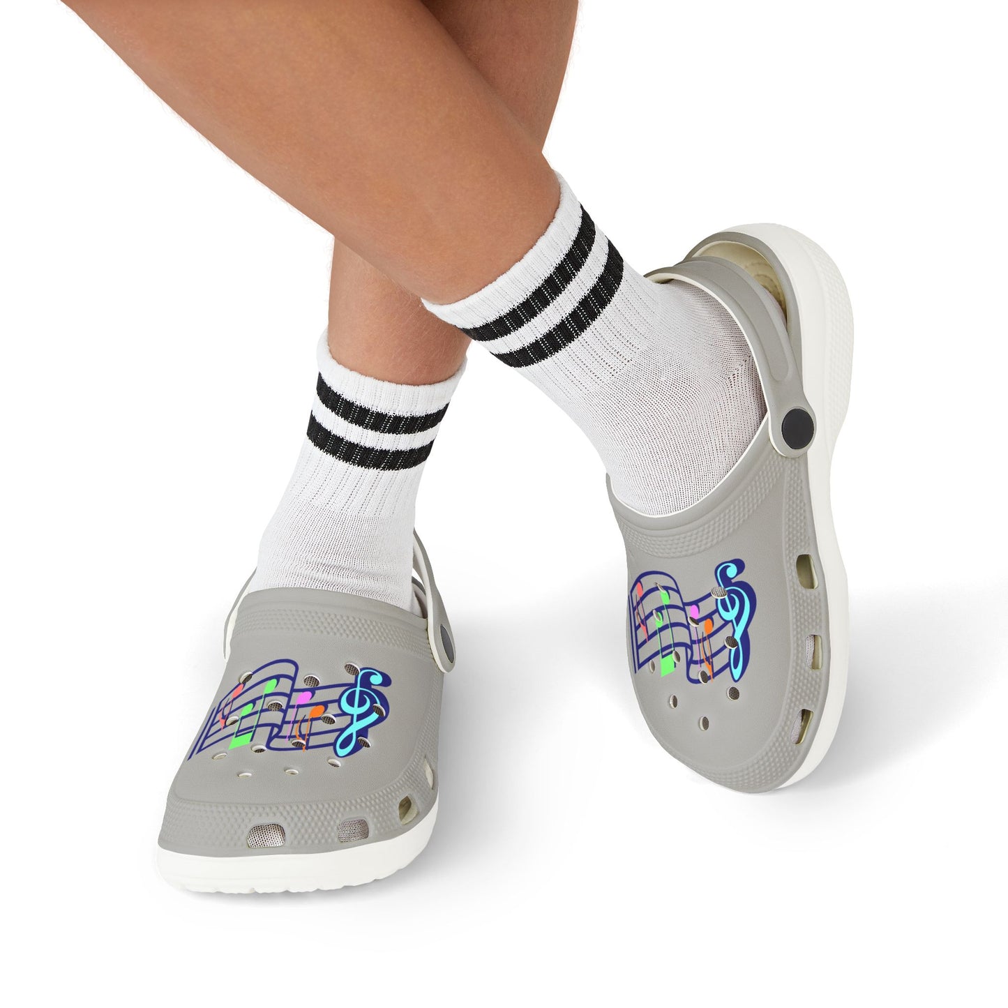 Musical Notes Kid's Clogs - Fun, Easy Slip-On Foam Shoes for Kids, Perfect for Summer, Beach, Play, Gifts, Holidays